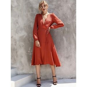 Satin Wrap Dress